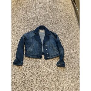 Free People We The Free New Denim Short Jacket Womens Size XS Blue Jean